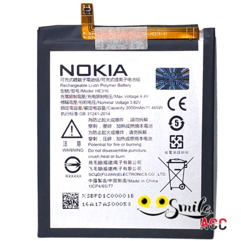 Baterai Battery Nokia 6 HE316 HE335  HE317  TA1021  TA1033 TA1000 TA1003 TA1025 TA1039  Original 100