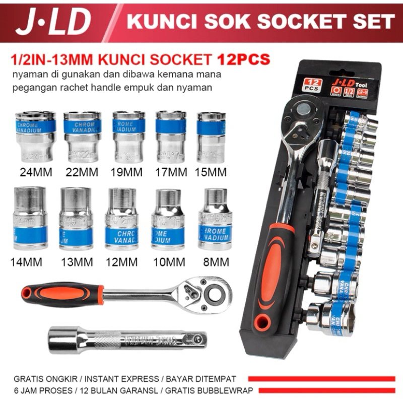 KUNCI SOCKET JLD 1/2 MATA IMPACT 1/2 JLD TOOLS MATA SHOCK