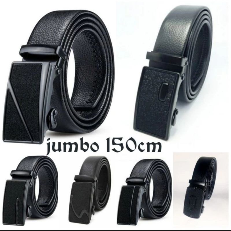 IKAT PINGGANG REL OTOMATIS kulit JUMBO 150 CM Gesper kulit  150 cm Sabuk kulit import orang gendut T