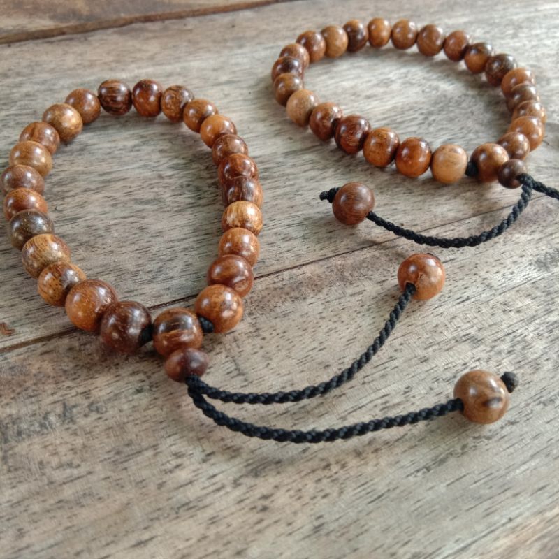 gelang gaharu 8mm tali serut gelang kayu gaharu wangi original
