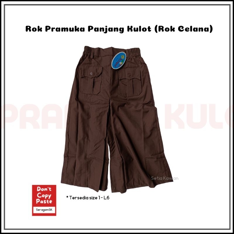 Rok Kulot Pramuka Panjang SD SMP / Rok Sekolah Pramuka Panjang Kulot / Bawahan Seragam Kulot Panjang