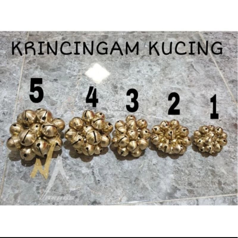 1 Kodi (20 pcs) Bel Lonceng Klintingan Kerincingan Kuningan Kucing Reog