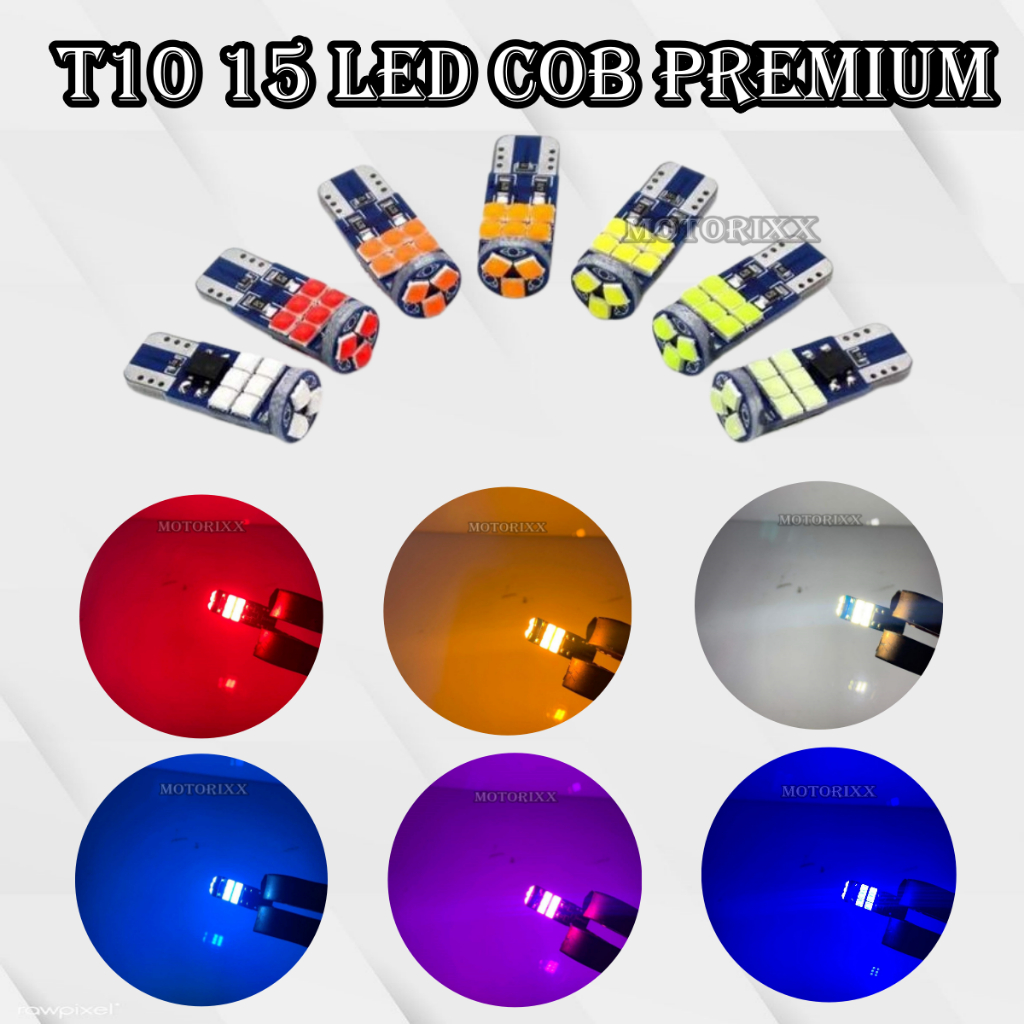 LAMPU LED T10 15 MATA COB CANBUS LAMPU LED MOTOR MOBIL T10 W5W15 SMD CHIP 3030 SEN DAJJAL T10 15 MAT