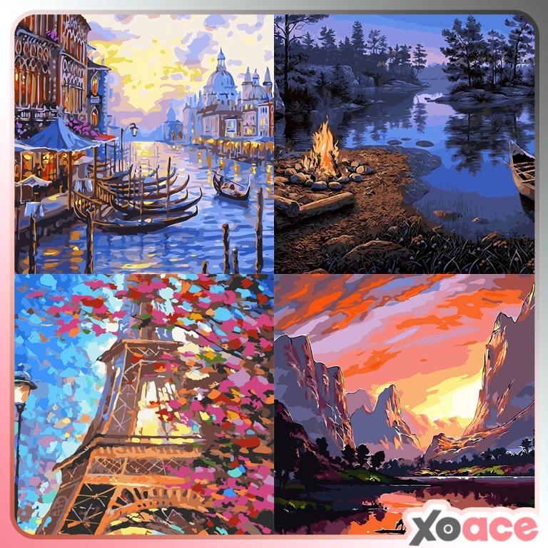 

Canvas Paint By Number Kit Digital Oil Painting DIY Lukisan 4 x 5 Seri A ART Y5W2