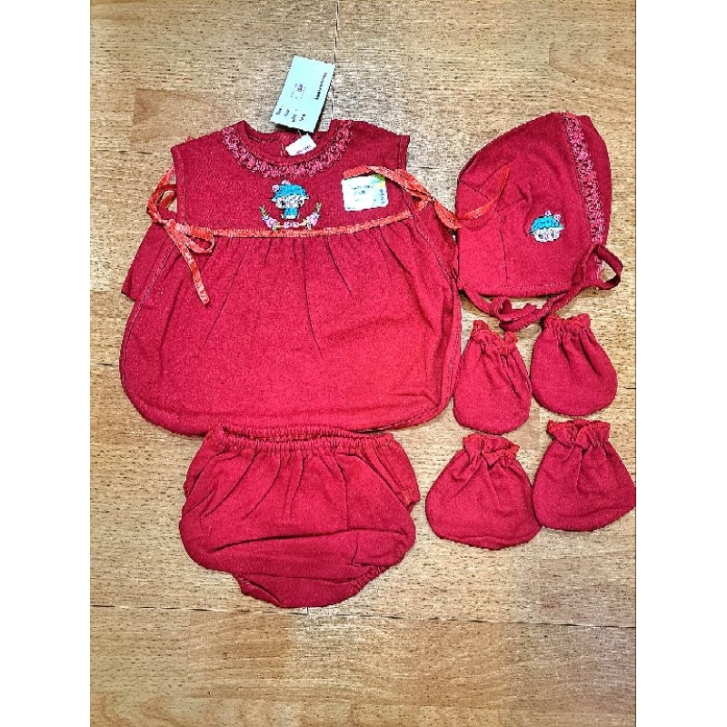 Baju baby set merah BB lucky