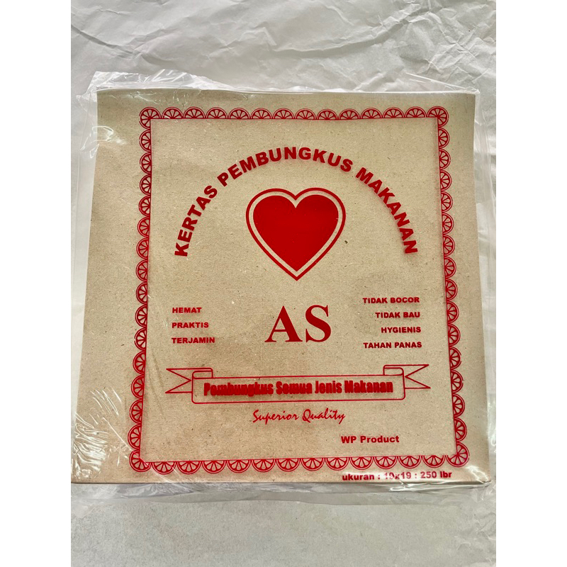 

KERTAS MINYAK AS UKURAN 19x19 isi 250lembar