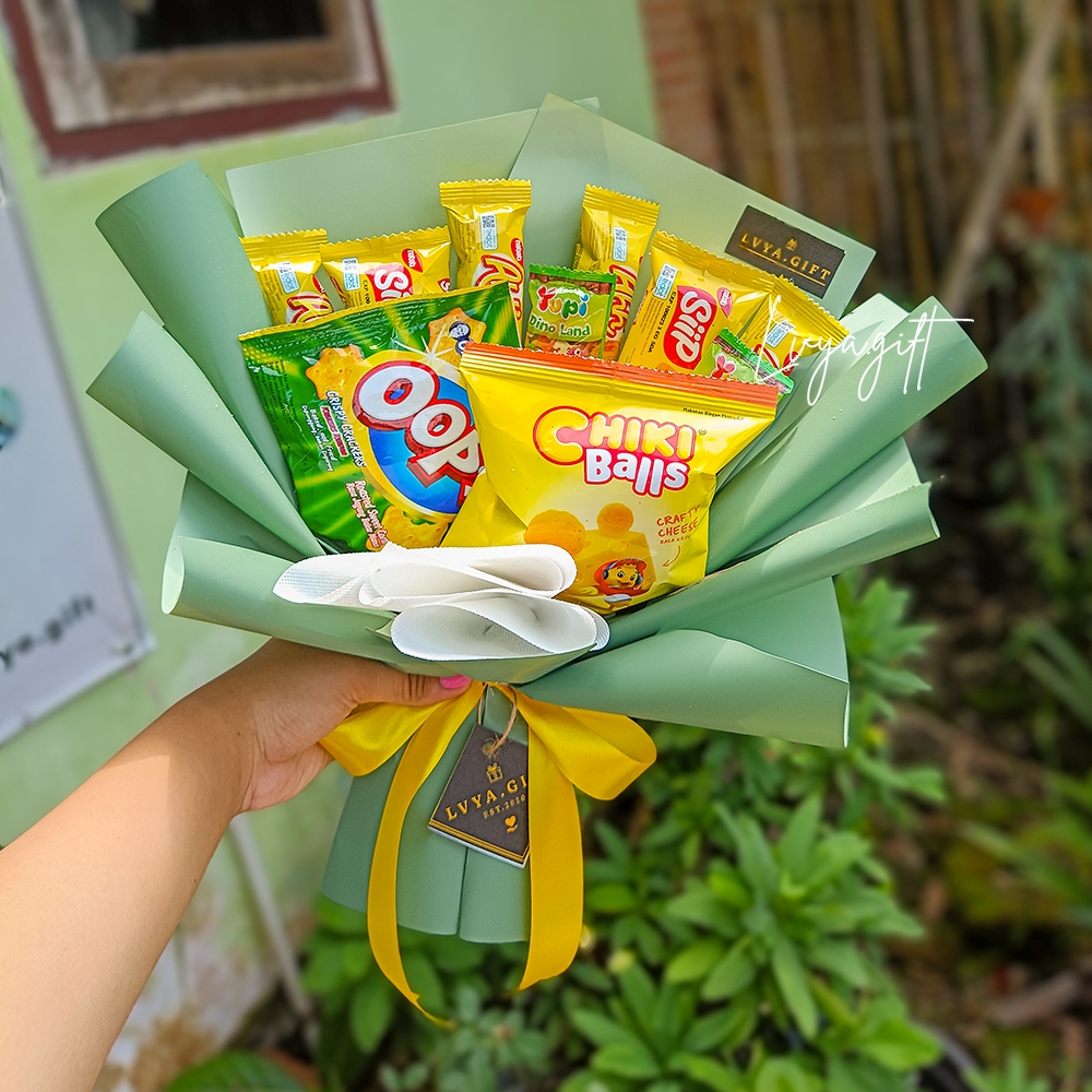 

LVYA.GFT 4321.16 BUEKT SNACK SMALL SIZE MIX SIMPLE TEMA HIJAU KUNING PREMIUM