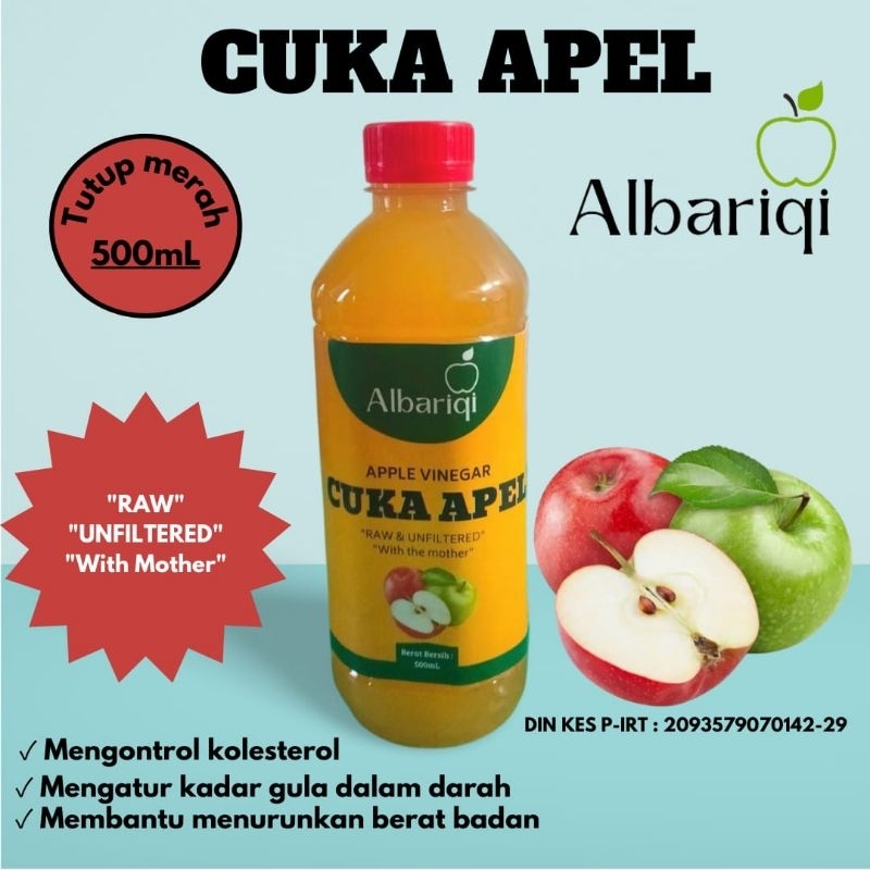 

Albariqi Cuka Apel Original With Mother 500Ml / Apple Vinegar With Mother Original 500Ml