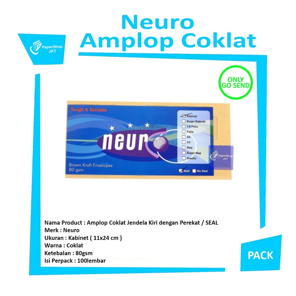 

KODE C49W NEURO Amplop Coklat Ukuran Kabinet Jendela Kiri Seal 11 x 24 cm Pack