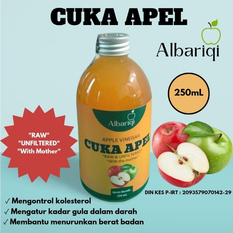 

Albariqi Cuka Apel Original With Mother 250Ml / Apple Vinegar With Mother Original Premium