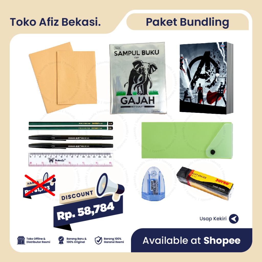 

[PAKET LENGKAP] Anak Sekolah - Buku Tulis SiDU 38 Lembar dan Alat Tulis