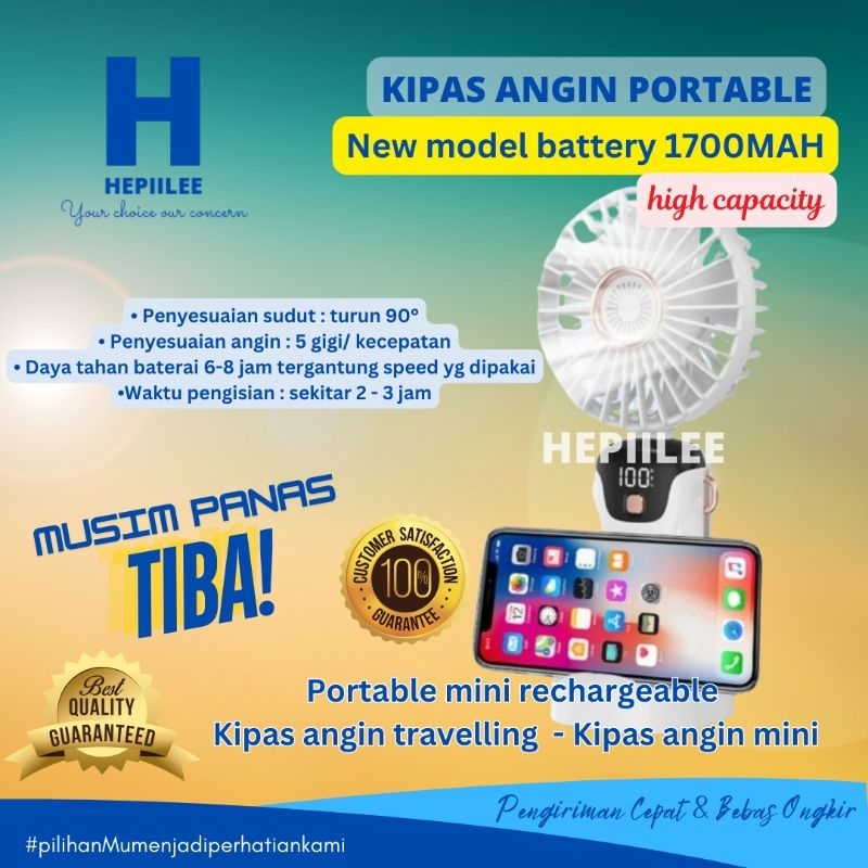 Kipas angin mini baterai - Kipas angin mini rechargeable - Kipas angin mini portable - Kipas angin t