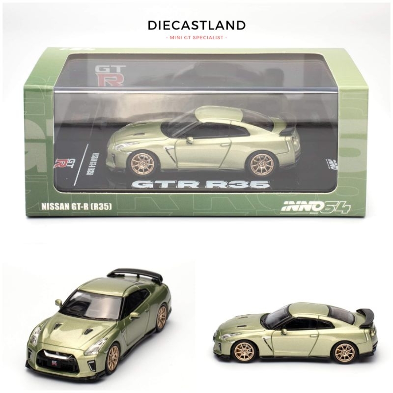 INNO64 Nissan GT-R (R35) Millennium Jade IN64-R35-MJADE INNO R35 Acrylic Packaging Miniature Car Die