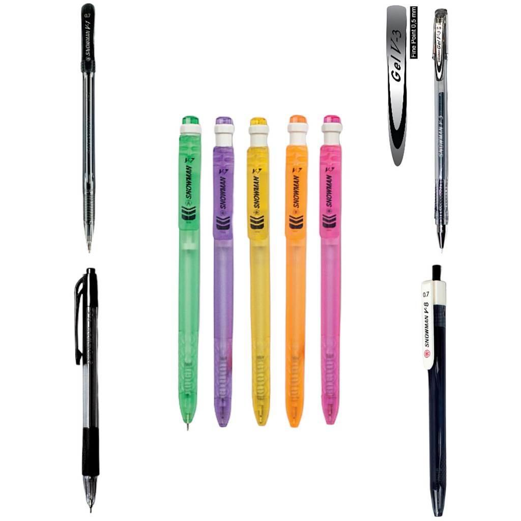 

(1 PCS) Bolpoin / Pulpen Snowman V1 V3 V5 V7 V8 Tinta Hitam