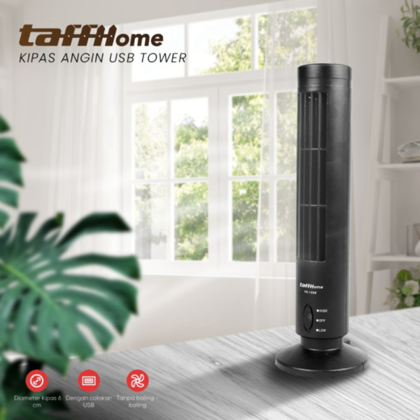 Dijual TaffHOME Kipas Angin USB Meja Kerja Tower Fan Standing Mini Murah