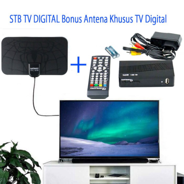 Promo Taffware BIEN Paket STB TV Digital Antena Bisa Youtube USB Flashdisk Berkualitas