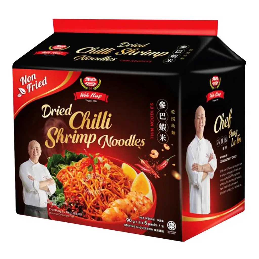 

Woh Hup Non-Fried Instant Noodles Dried Chilli Shrimp 5sX90g