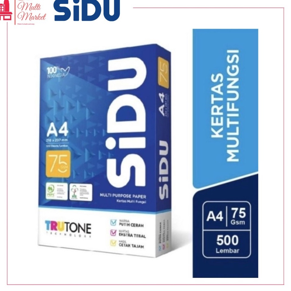 

Promo Ngetrend SIDU Kertas HVS A4 75 Gsm 1 rim