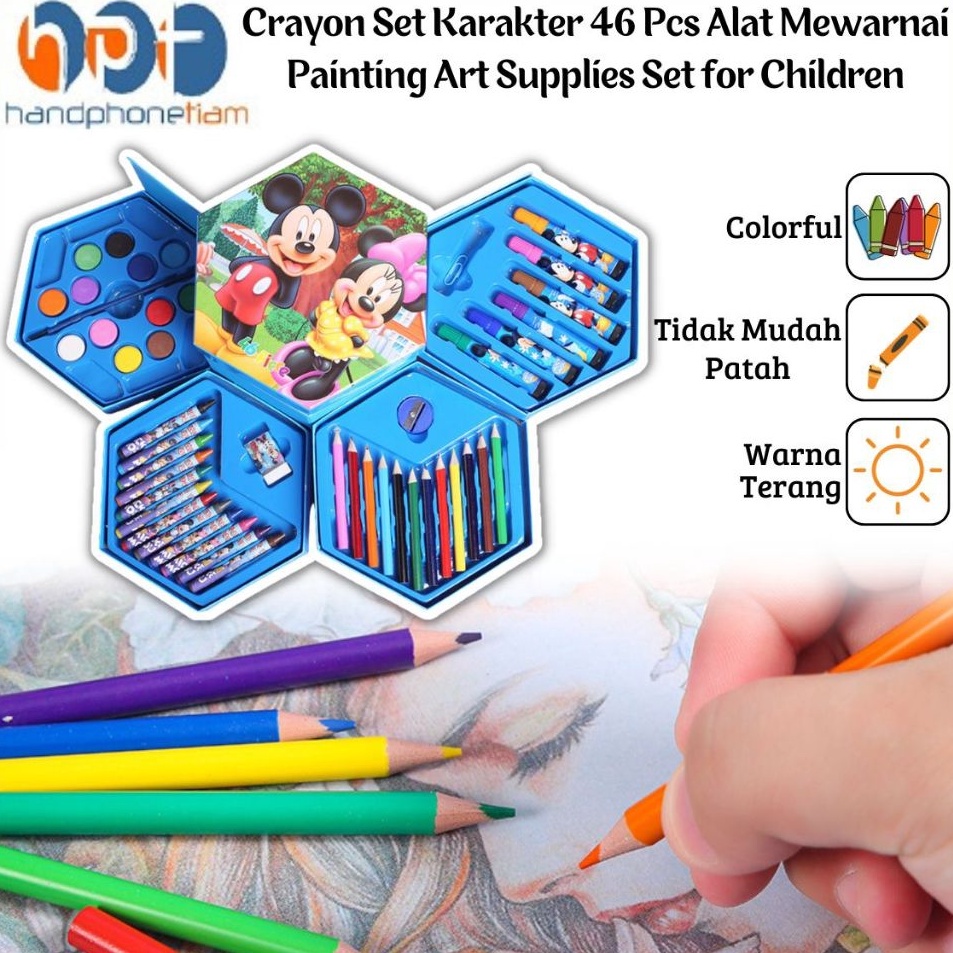 

Segera Pesan Crayon Set Karakter 46 Pcs Alat Menggambar Melukis MewarnaiPainting Art Supplies Set For ChildrenPerlengkapan Sekolah Krayon Pensil Warna Cat AirColoring Set Segienam