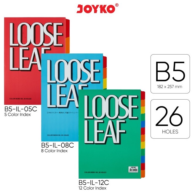 

Hadir Surprise Color Index Loose Leaf Pembatas Kertas Binder Joyko B5