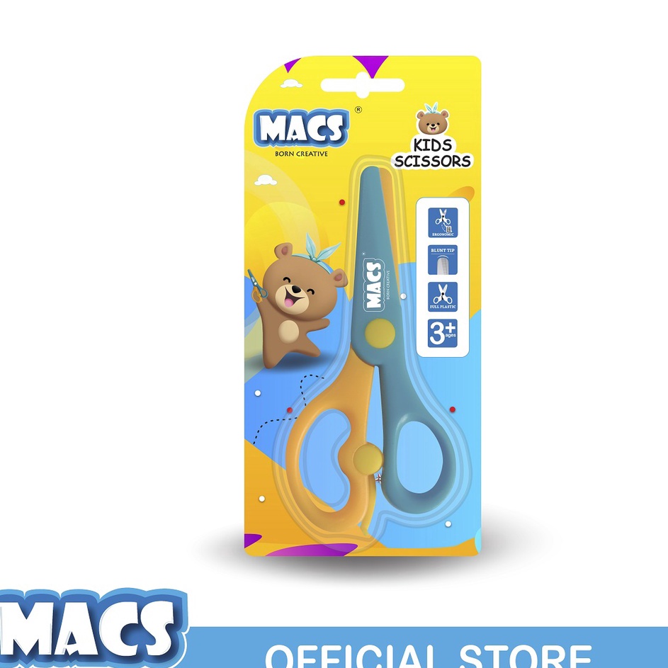 

Diminati Macs Gunting Anak Oranye Biru Kids Scissors Orange Blue
