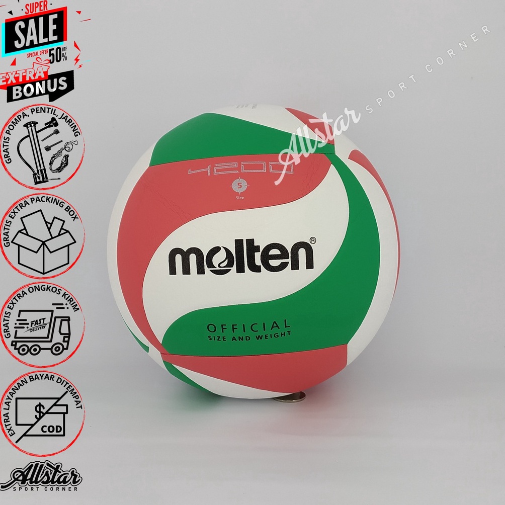 KODE D6C4 MOLTEN Bola Voli Volly Voly MOLTEN 42 original Import Size 5
