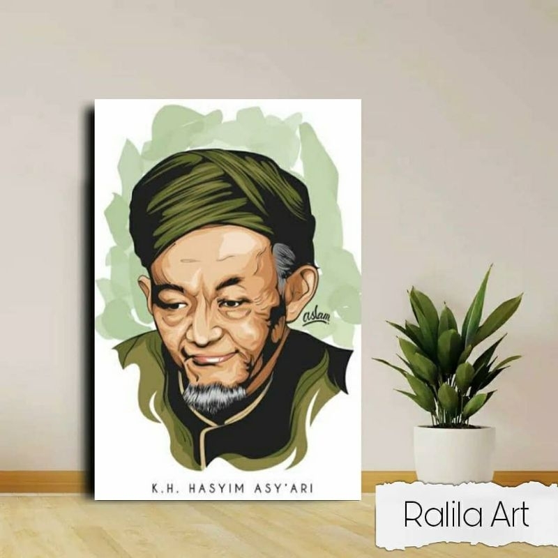 poster Ulama / Poster KH Hasyim Asy'ari/ poster kayu ulama