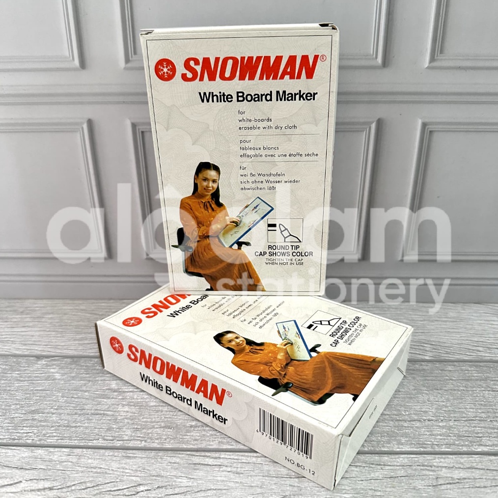 

KODE J9Y2 SELUSIN 12 PCS Spidol Whiteboard Snowman Spidol Boardmarker Snowman Papan Tulis Putih