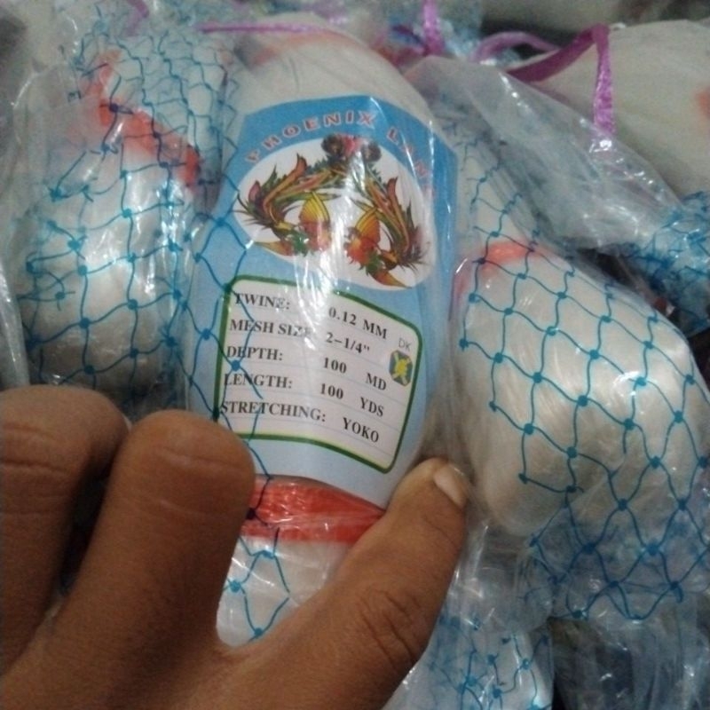 jaring ikan senar 0.12 2¼ inch 100md/100yds yoko jaring ikan murah