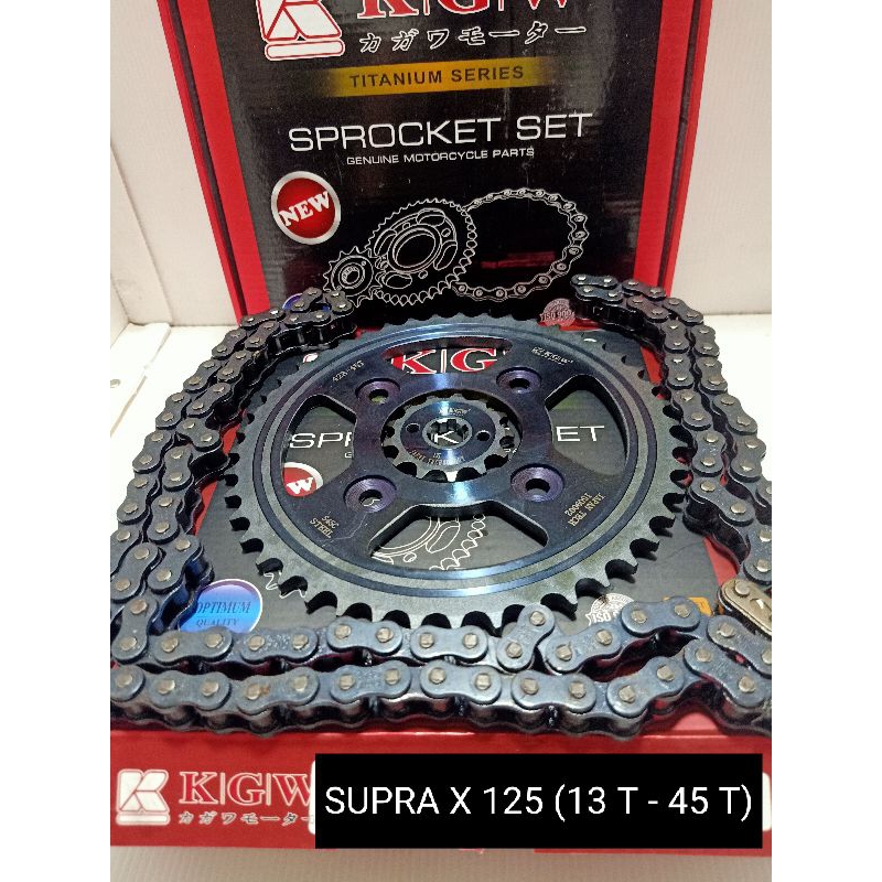 GEAR SET SUPRA X 125 / GIGI TARIK SUPRA X 125 / PAKET GIR RANTE SUPRA X 125 / CHAIN KIT SUPRA X 125 