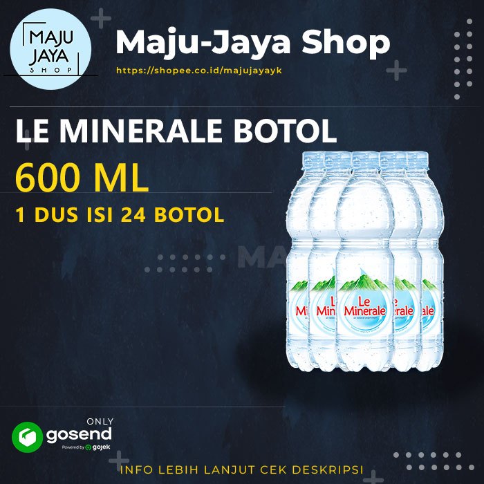 

Le Minerale Air Mineral Botol 600ml (1 Dus isi 24 botol)