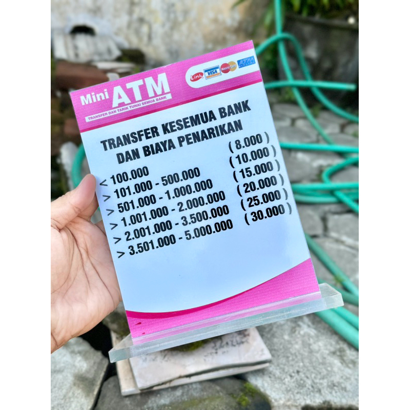 

AKRILIK MEJA UK 15x20 CUSTOM BIAYA ADMIN AGEN BANK BAHAN TEBAL