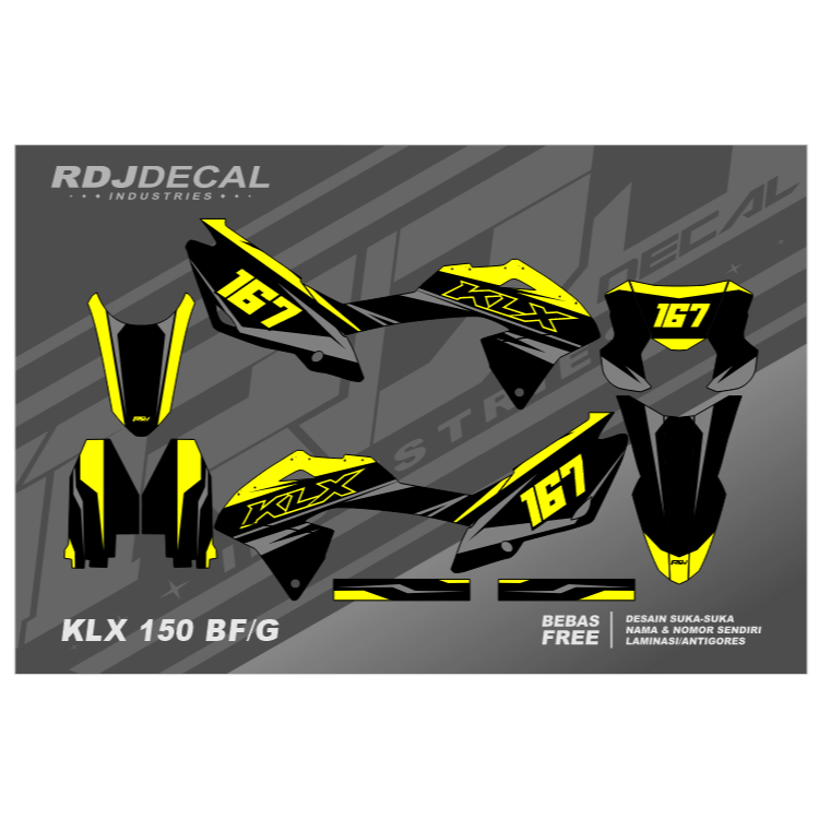 DECAL STIKER KLX BF (011) DEKAL STICKER KLX 150 G/NEW/SE EXTREME FULLBODY 2016 2017 2018 2019 2020 2
