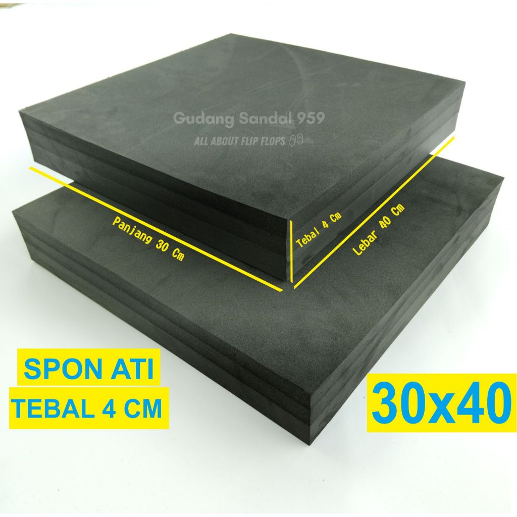 SPON ATI / BUSA ATI / SPON EVA TEBAL 4 CM WARNA HITAM UKURAN 30 CM X 40 CM