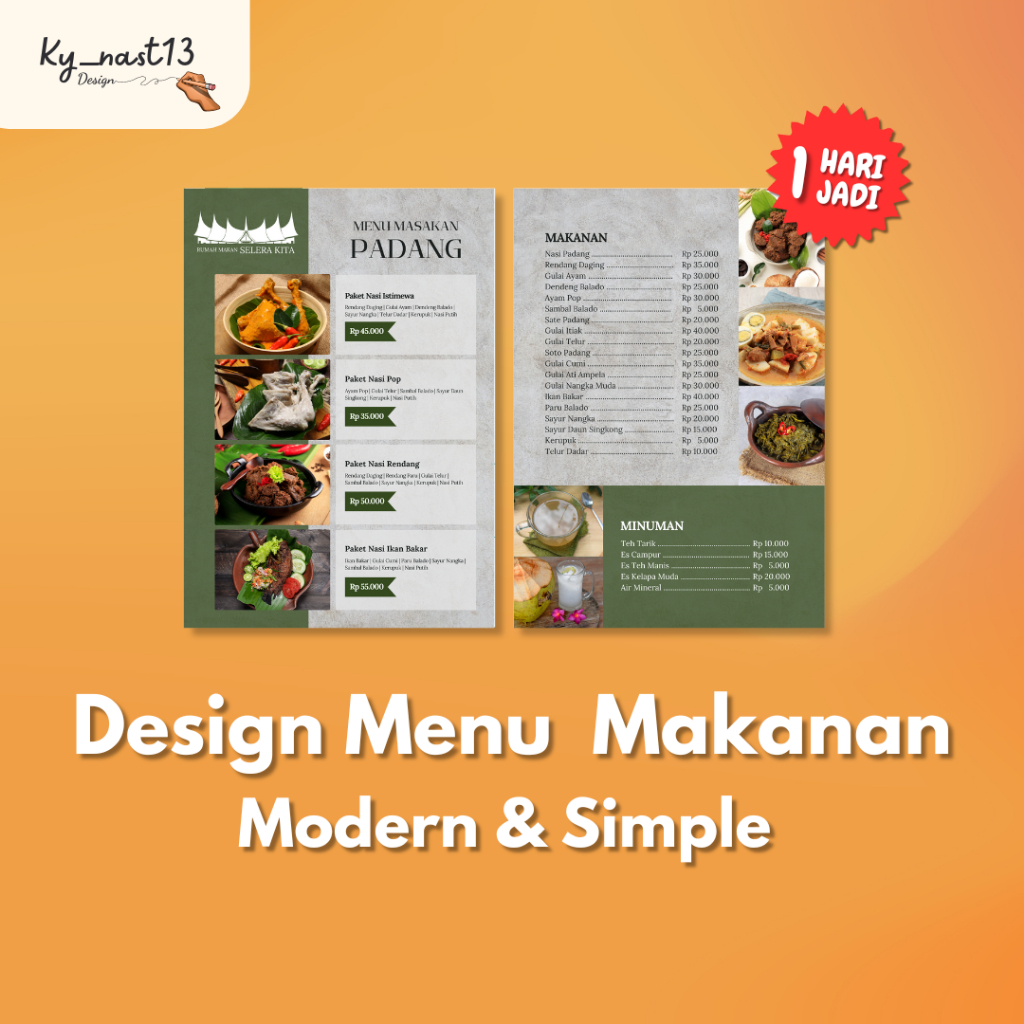 

Design + Cetak Menu Makanan Simple Modern - Ukuran A4