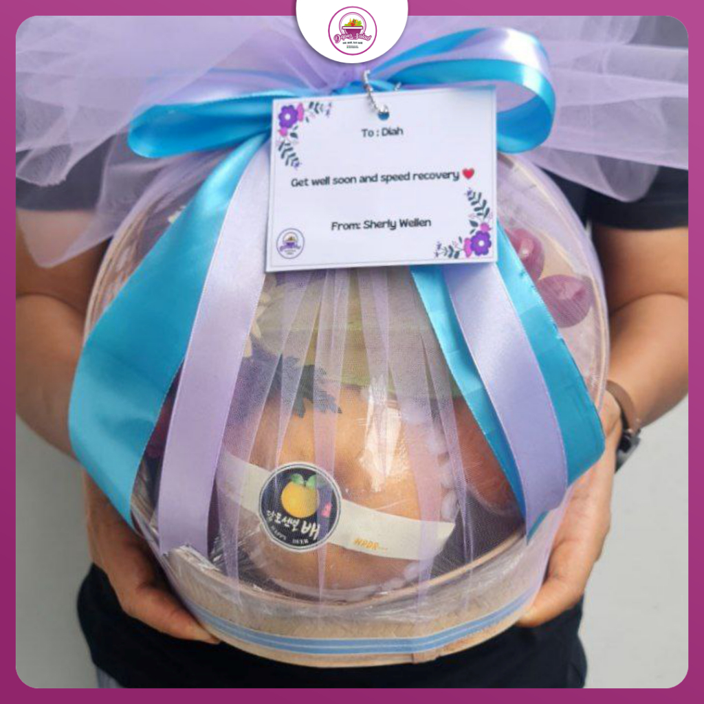 

Parcel Buah Segar Keranjang Cincin Small Premium Free Kartu Ucapan Bunga Pita Hampers Lebaran Natal Christmas Hospitality Lamaran