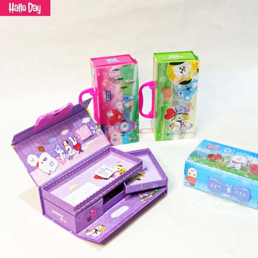 

KODE M6K6 HD Kotak Pensil Karton 3 Susun Lampu Disco Kunci PinTempat PensilPencil BoxWadah Pensil