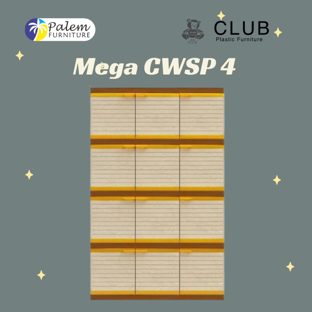 Club Plastic Mega CWSP 4 Lemari Pakaian Plastik 12 Pintu Serbaguna