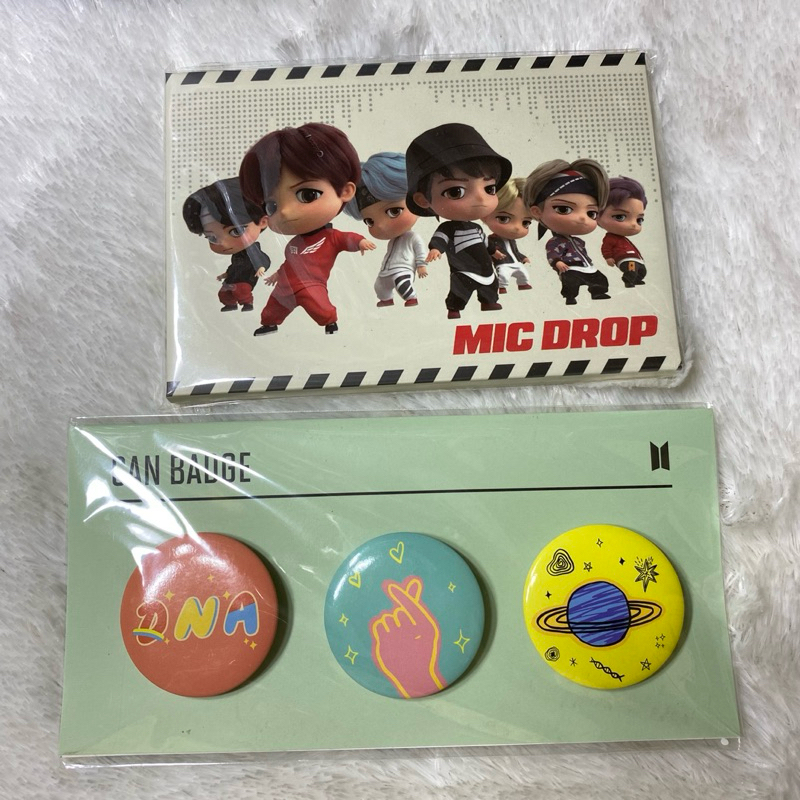 SALE BTS Official Merchandise Postcard Set Mic Drop Ver & DNA Can Badge Set