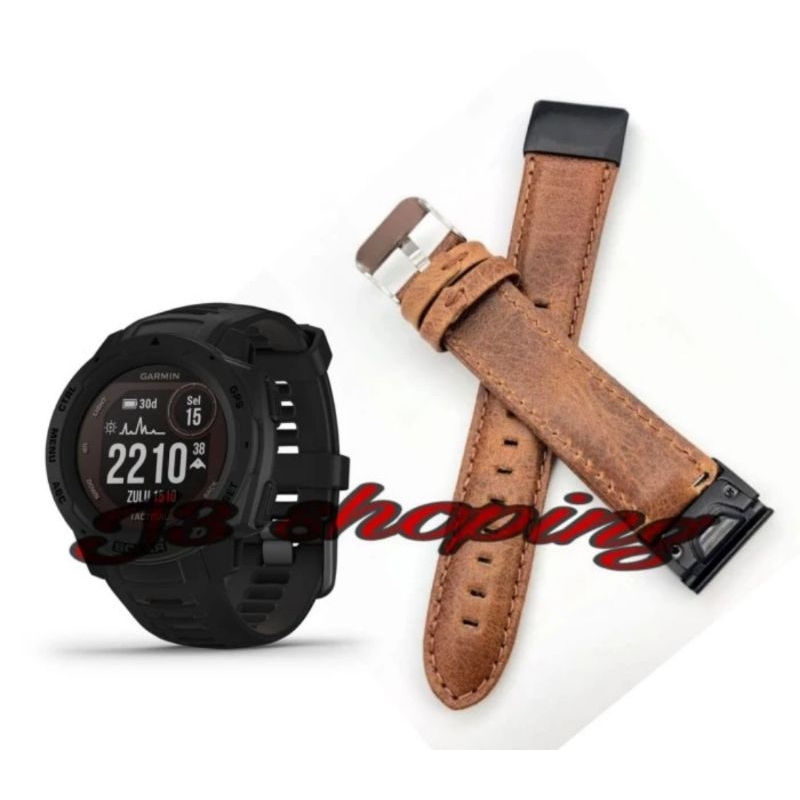 TALI JAM GARMIN INSTINCT TACTICAL SOLAR STRAP KULIT WATCH KONEKTOR ADAPTER ACC
