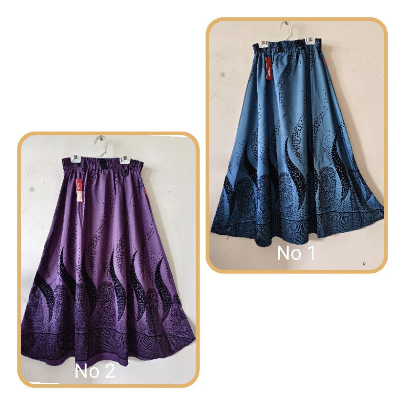 Rok muslim panjang model Klok Payung bahan premium katun silk motif beludru