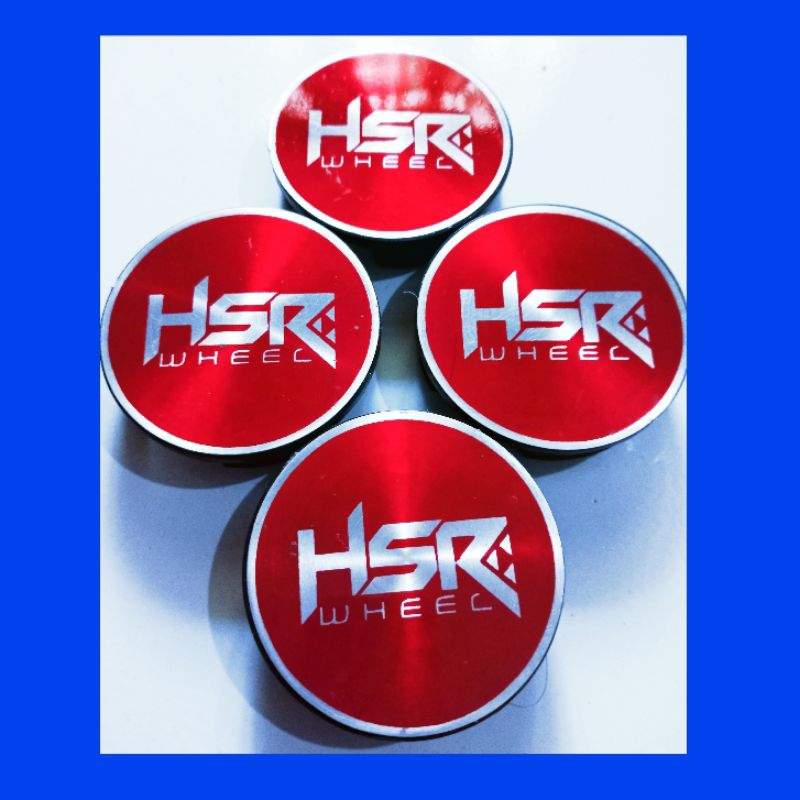 Dop center velg logo HSR Blok merah. Variasi datar. Diameter 6 cm