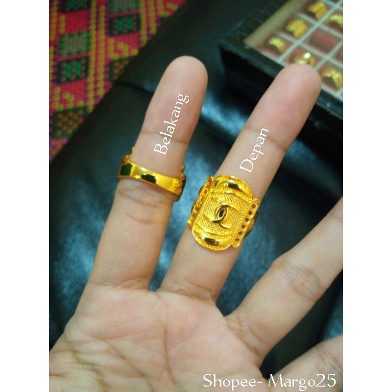 CINCIN 1 SUKU LAPIS EMAS WARNA KUNING