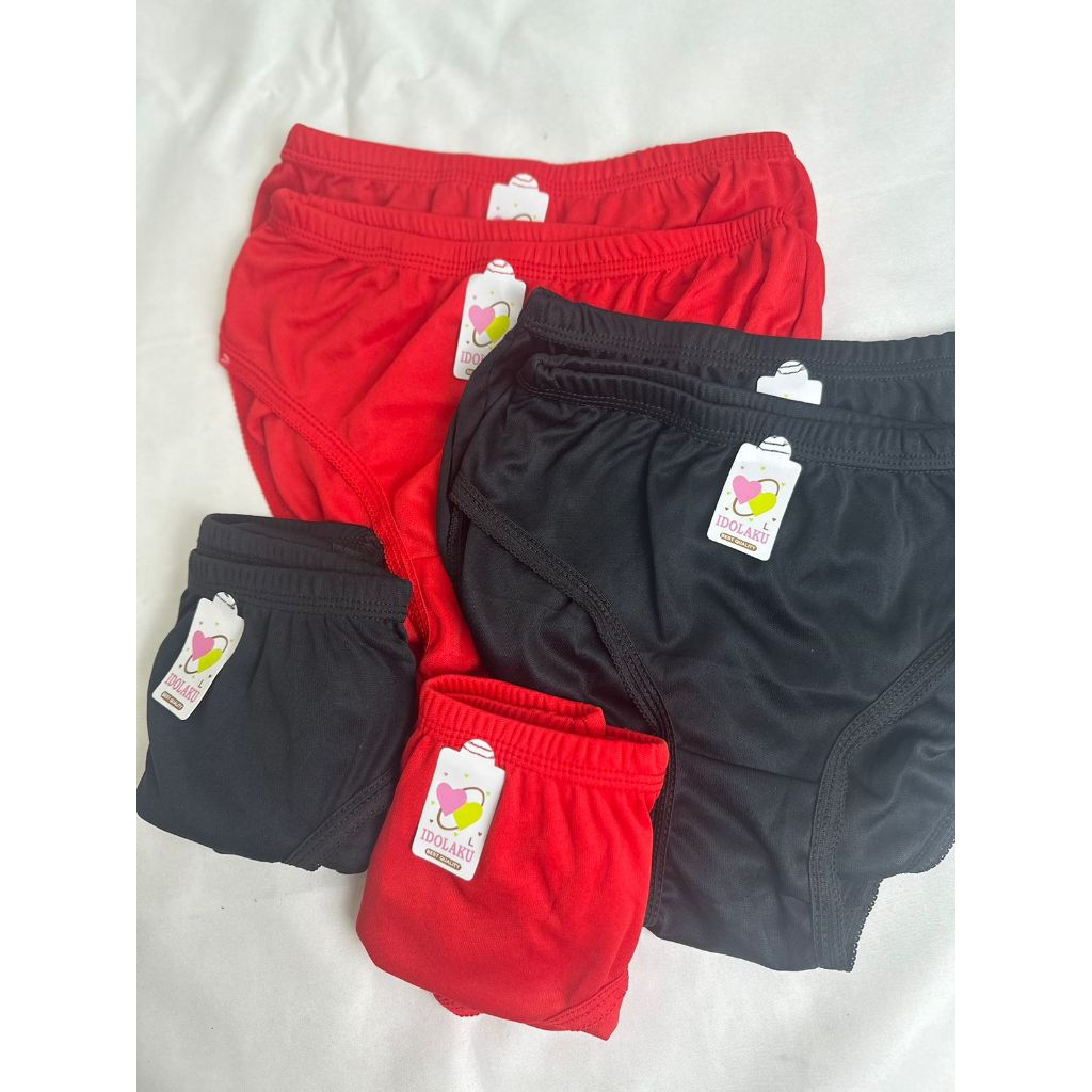 3pcs CD Celana Dalam Polos  bahan satin hyget / Size L XL XXL/ Realpicture