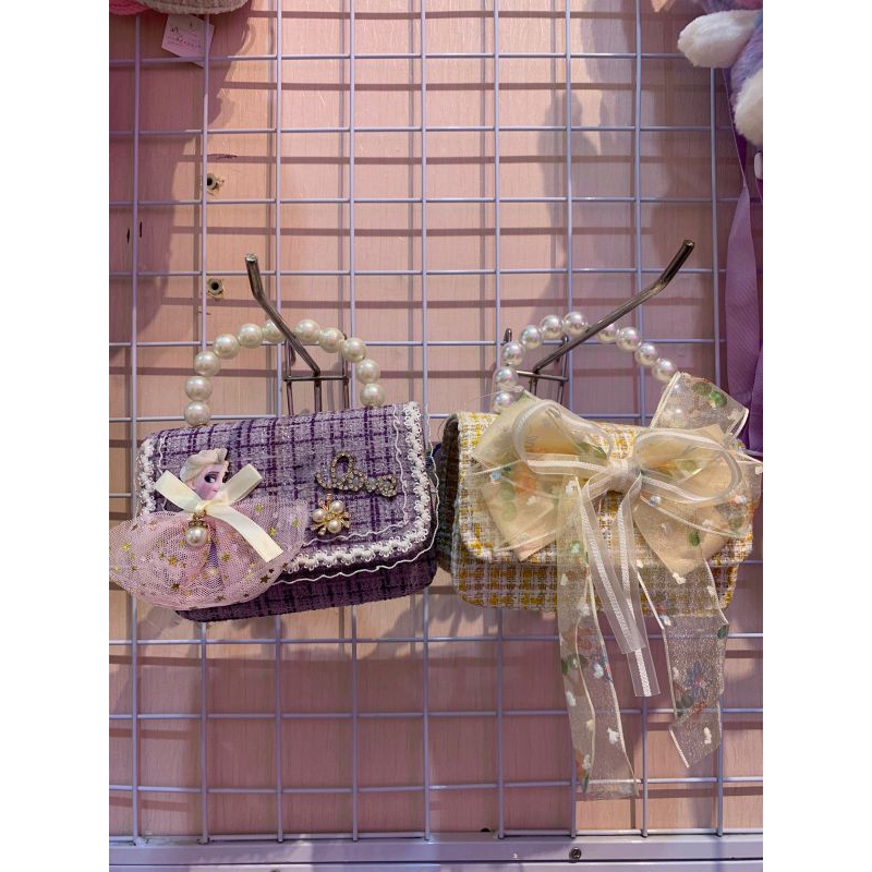 Tas Selempang Pesta Sling Bag Rajut Pita Mutiara Import Wanita