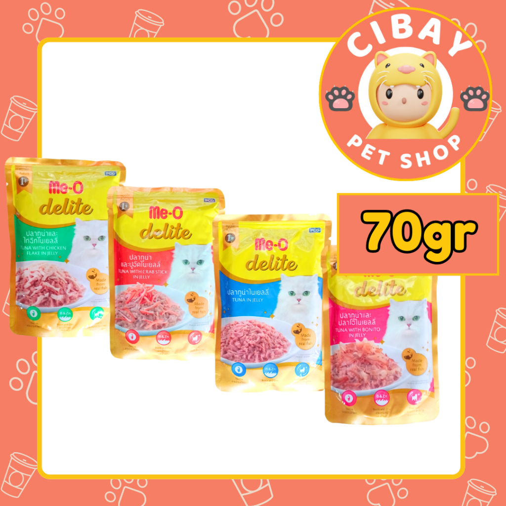 MEO delite pouch premium 70gr all variant meo wet food