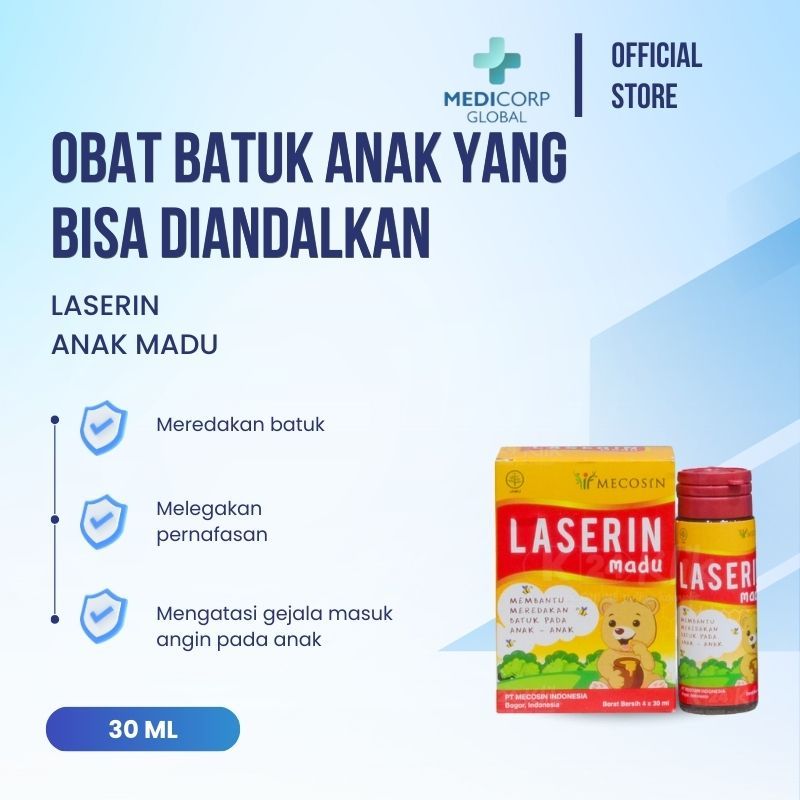 [MEDICORP]  Laserin anak madu sirup obat batuk tradisional pilek flu kids 30 ml
