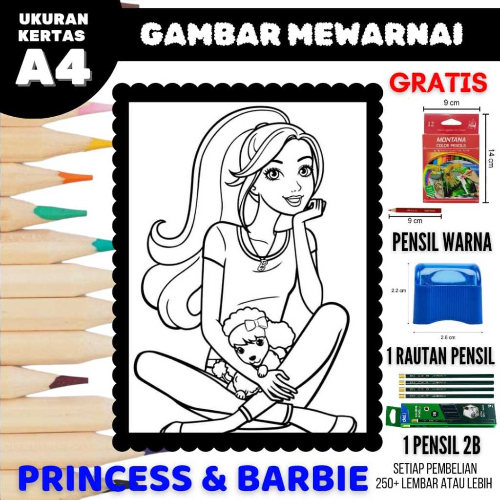 

Gambar Mewarnai atau sketsa Barbie & Princess Bagian 01