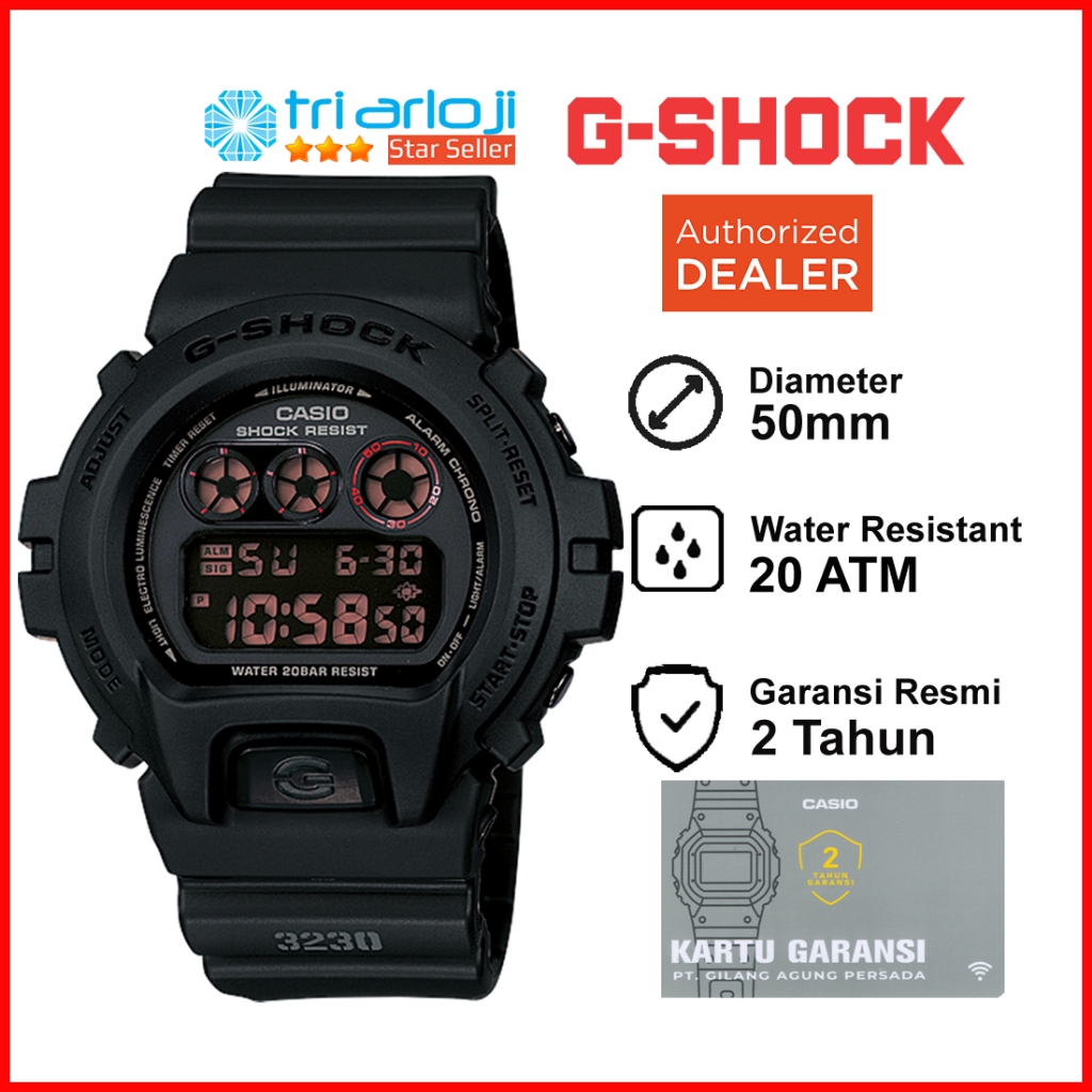 Casio G-Shock DW-6900MS-1DR Jam Tangan Pria GSHOCK DW6900MS DW6900 DW-6900MS-1 Hitam Merah