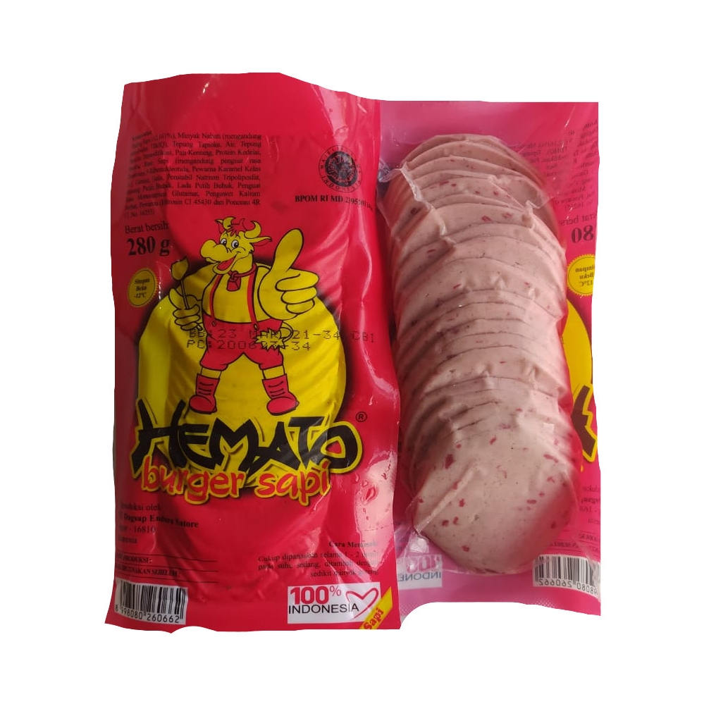 

Hemato Daging Burger Sapi Beef Patties Kemasan 250 Gram